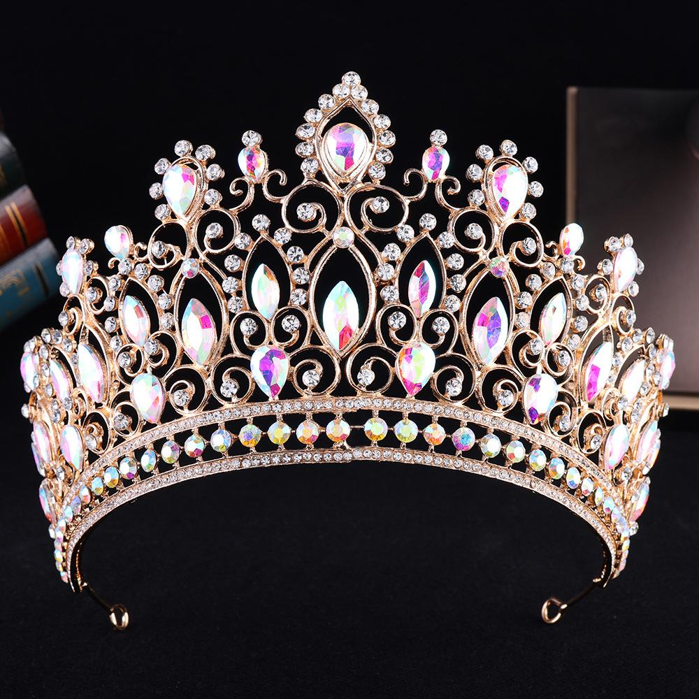 DIEZI New Elegant Baroque Crystal Crown For Women Girls Wedding Vintage Bride Queen Bridal Tiaras Hair Accessories Headbands