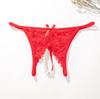 Pearl Massage G-String Panties Sexy Women Underwear Crotch Lace Thong Temptation Lingerie Brief Elegant Underwear #1354