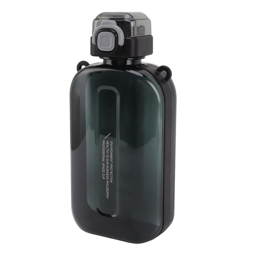 Flat Water Bottle 750ml Slim PC Silicone Leak Proof with Strap Flat Drinking Bottle for Sports