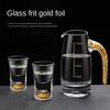 PIGE HOME 7pcs Gold Foil Shot Glasses White Wine Glass Dispenser Crystal Baijiu Maotai Small Glass Of Spirits Cups Set JT523