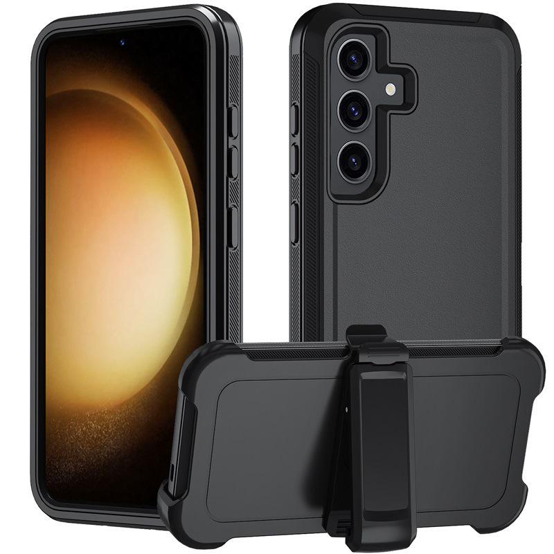 Samsung S24 Shockproof & Dustproof Three-in-One Phone Case with Rotating Stand