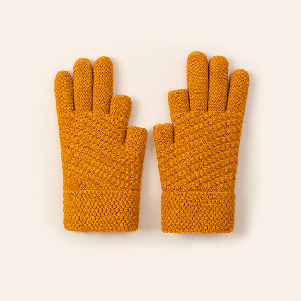 Women Stylish Thicken Thermal Gloves Thick Gloves Stylish Knit Thermal Gloves Winter Warm Full Finger Gloves