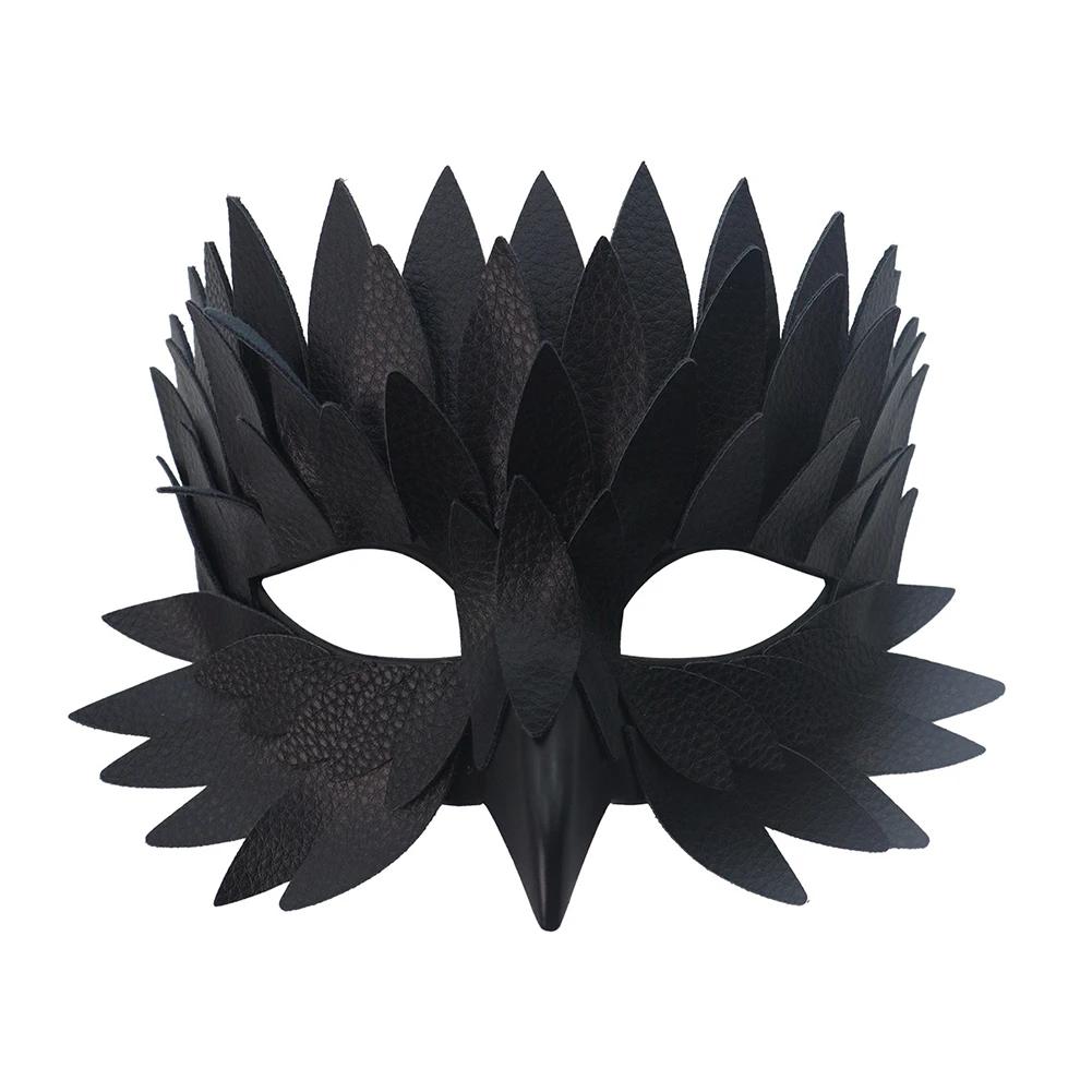 

Costume Party Fun Bird Beak Mask Festival Mask Half Face Feather Mask Bird Beak Mask Lightweight Felt Material чёрный