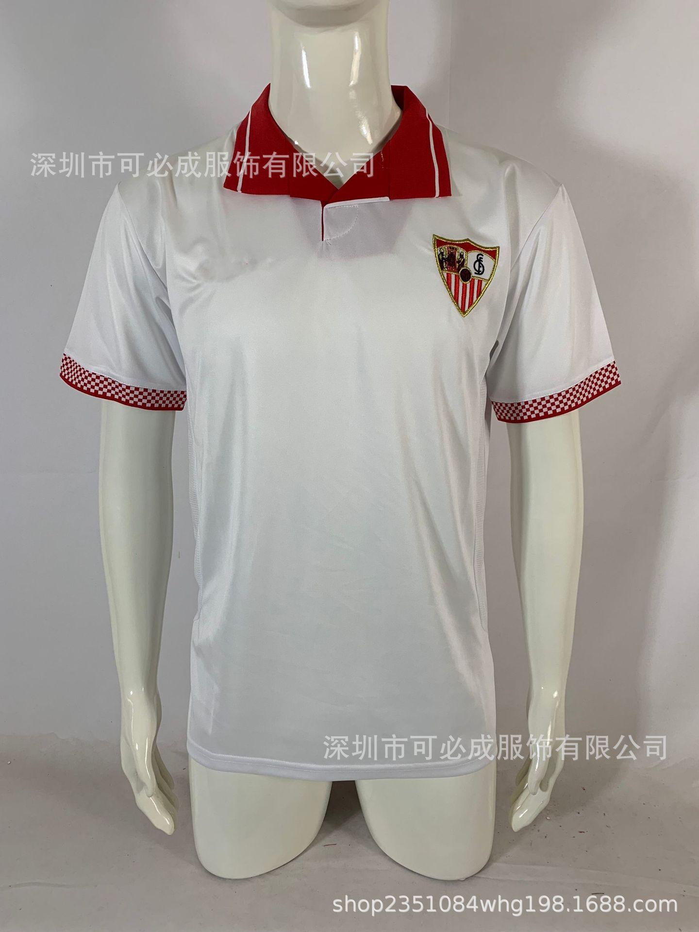 Cross-border wholesale Real Madrid, Barcelona, Rome Liverpool Florence jersey retro short-sleeved football jersey top foot S