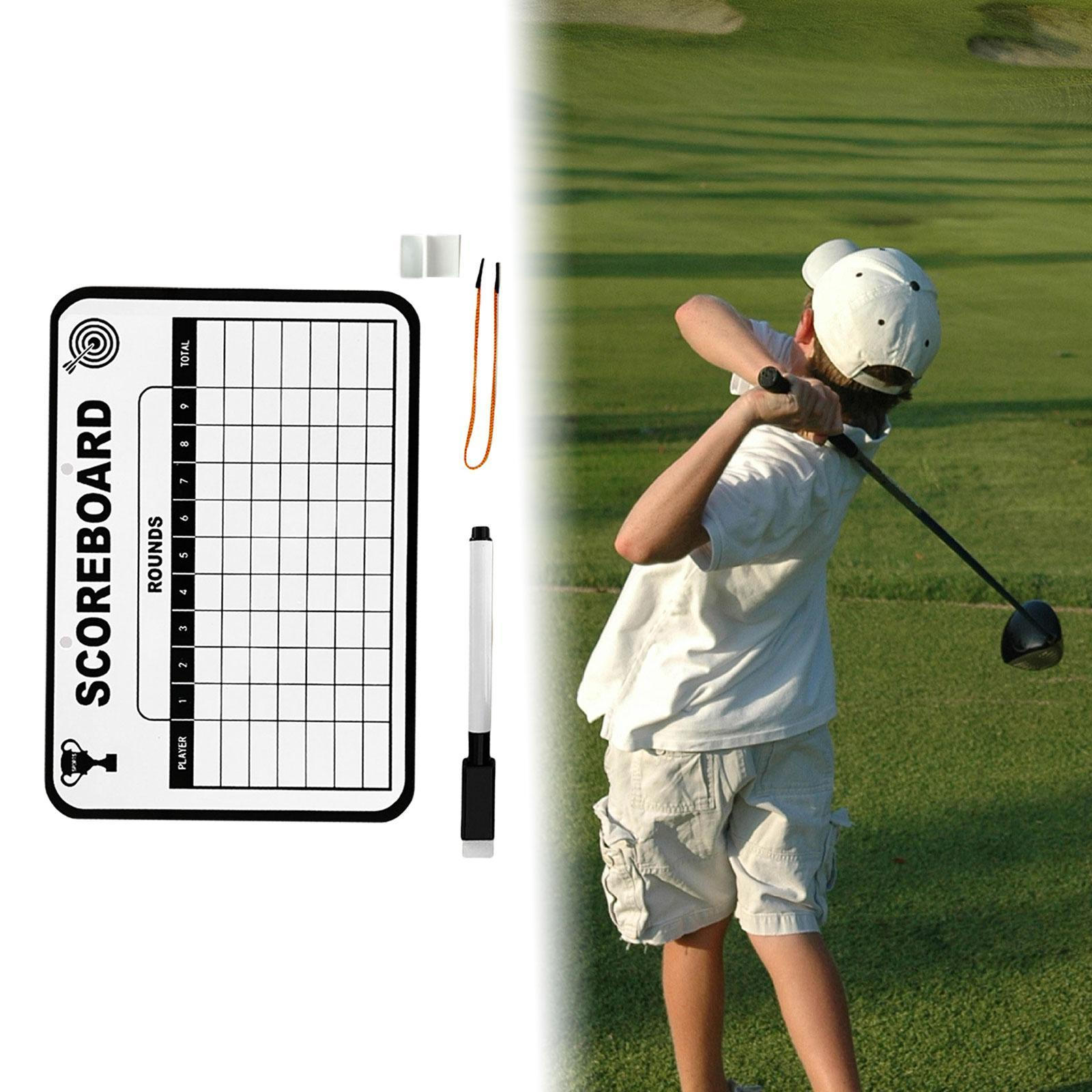 

Двухстороннее табло для счета, принадлежности для гольфа, многоцелевое с ластиком, ручка для хранения счета