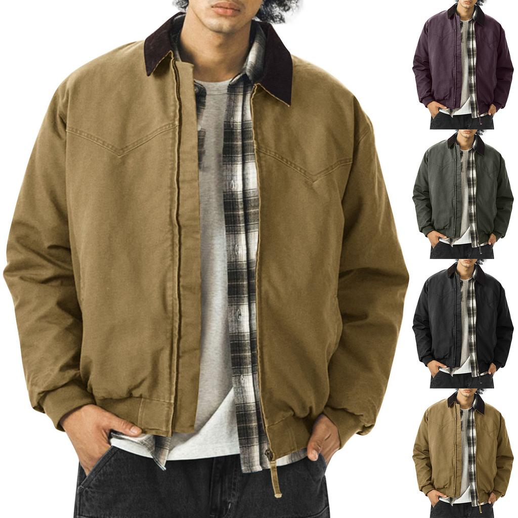 Men's Solid Color Camouflage Outdoor Sports Jacket Men's Pocket Button Casual Jacket