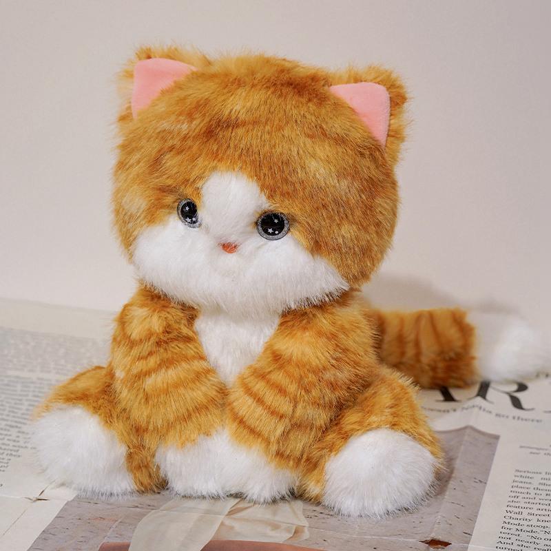 Kawaii Cartoon Katze Plüschtier Devon Rex Siamkatze Plüschspielzeug Niedliche Dekoration Begleiter Schlaftier Kinder Geburtstagsgeschenk 24cm
