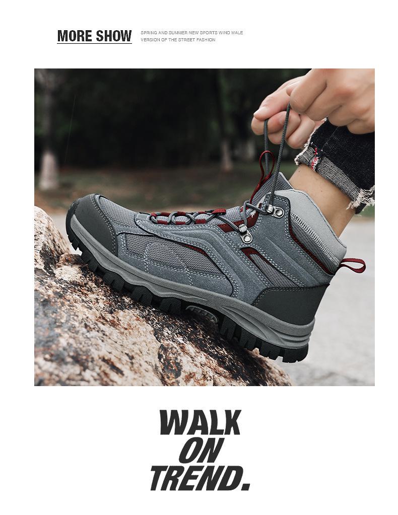 2025 Men's Versatile High-Top Hiking Shoes for Autumn/Winter - Wear-Resistant for Outdoor Hiking, Travel, Climbing, and Casual Sports