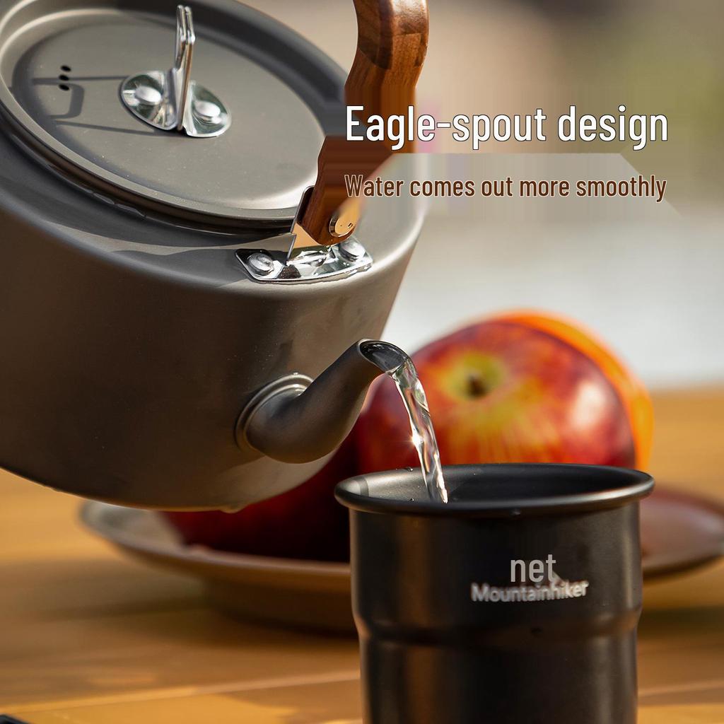 Mountain Guest Lightweight Aluminum Backcountry Camping Kettle - Large Capacity, Portable, Ideal for Outdoor Tea Brewing