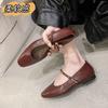 2025 New Women's Shoes Flat-bottomed Evening Wind Shallow Mouth Single Shoes Women's French Soft French Spring Retro Mary Jane Women's Shoes