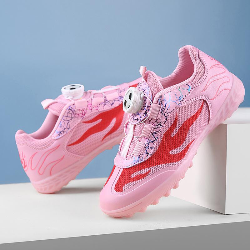 Primary and secondary school students football shoes classmate rotating button children's sports shoes boys and girls tf broken nails football trainin
