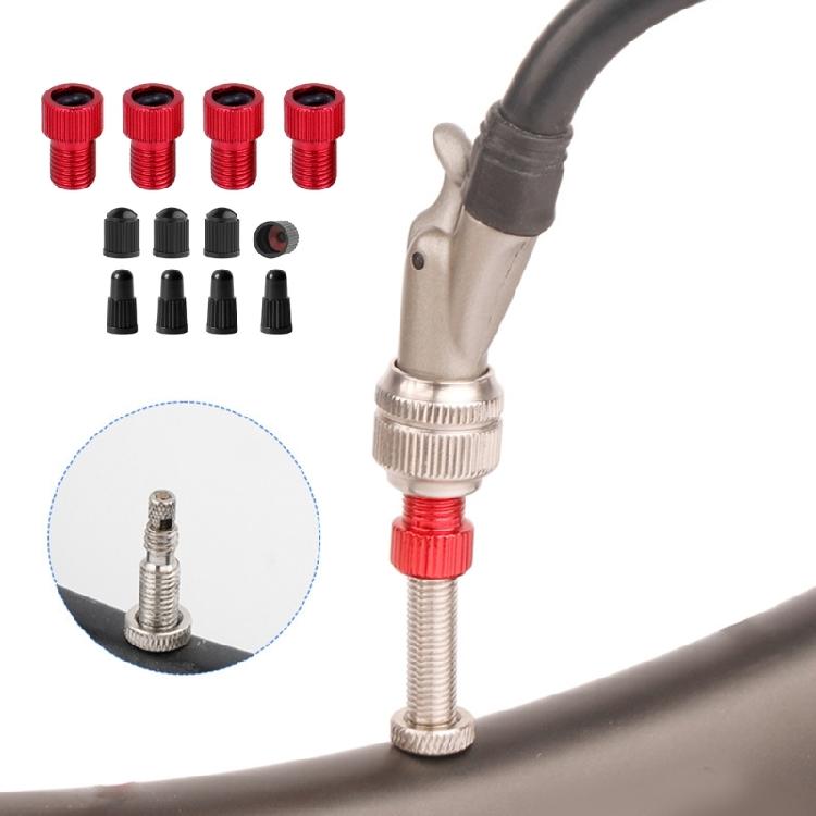 4Pcs Presta To Schrader Bike Valves Adaptor Tire Valves Converter with Caps