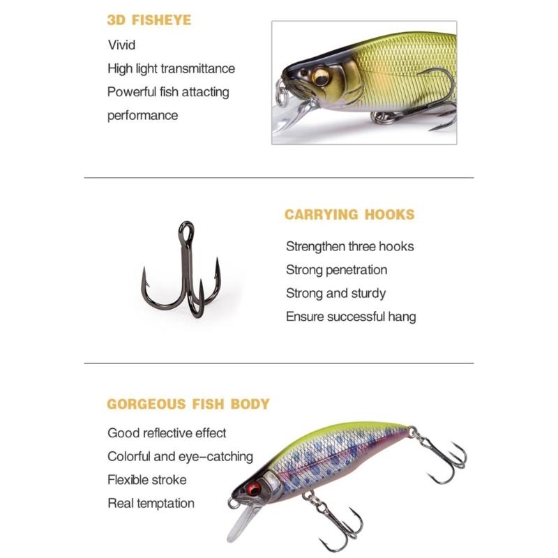 51mm Jerkbait Pike Fishing Carkbait Sinking Minnow Fishing Lures Swimbait Hard Baits Crankbait Jerk Baits for Fishing