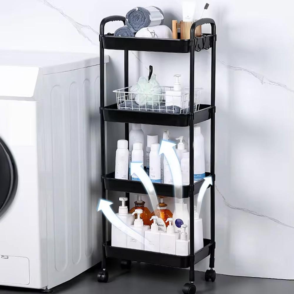Small Cart Storage Rack with Shelf – Multi-Layer Floor Standing Organizer for Bathroom & Shower Products