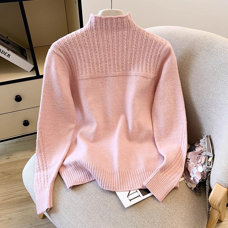 

Loose knitted sweater pullover women s sweater autumn and winter new fine wool bottoming shirt S