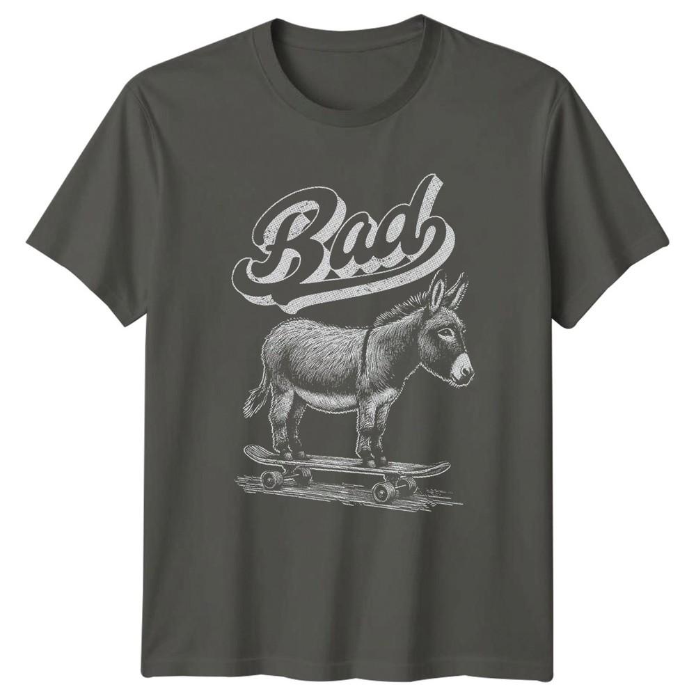 Bad Donkey On A Skateboard Funny TShirt Donkey Humor Skateboard S
