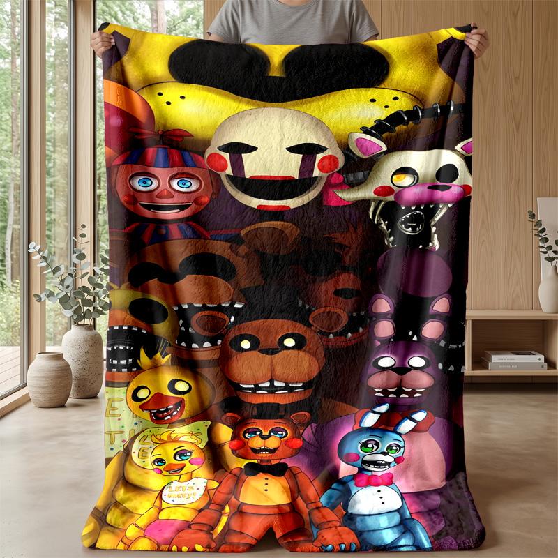 Five Nights At Freddy’s Cozy Flannel Blanket, Comfortable Warm Throw Blanket for Bedroom Sofa Home Use