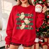 3 Cute Christmas Ghosts Sweatshirt Unisex Spooky Xmas Santa Hat Graphic Pullover Red Festive Holiday Party Tops Clothes Women