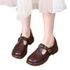 Foreign-style Single Shoes Women's Autumn 2025 New Soft-soled Flat-soled Versatile Shallow Mouth Work Leather Shoes Women's Round Head Shoes