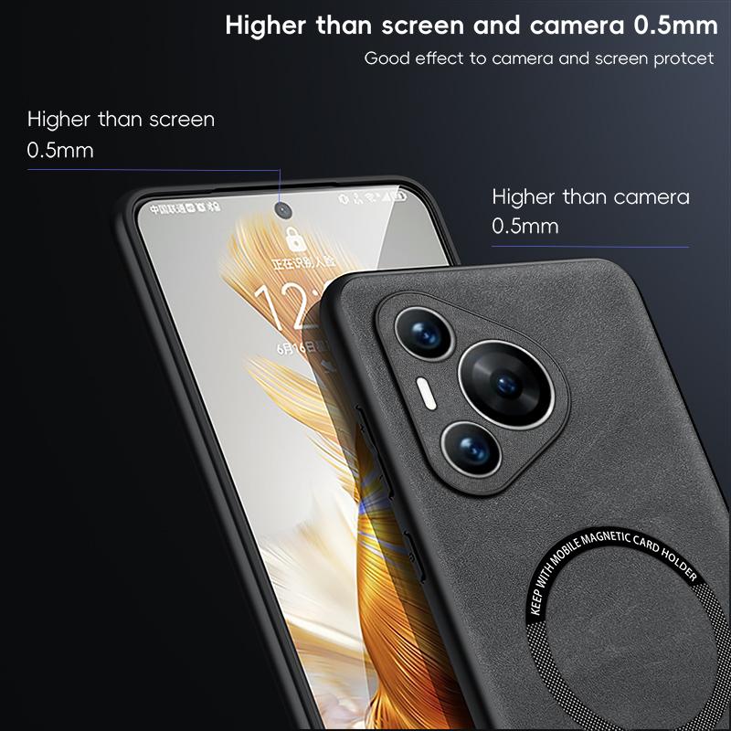Magnetic Retro Leather Soft Case For Huawei Pura 70 Ultra Pura 70 Pro Plus Pura70 Pro Plus Wireless Charging Phone Case Cover