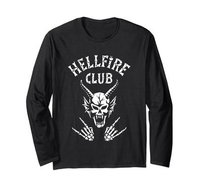 Stranger Things Hellfire Club Rock On Märke Långärmad T-shirt