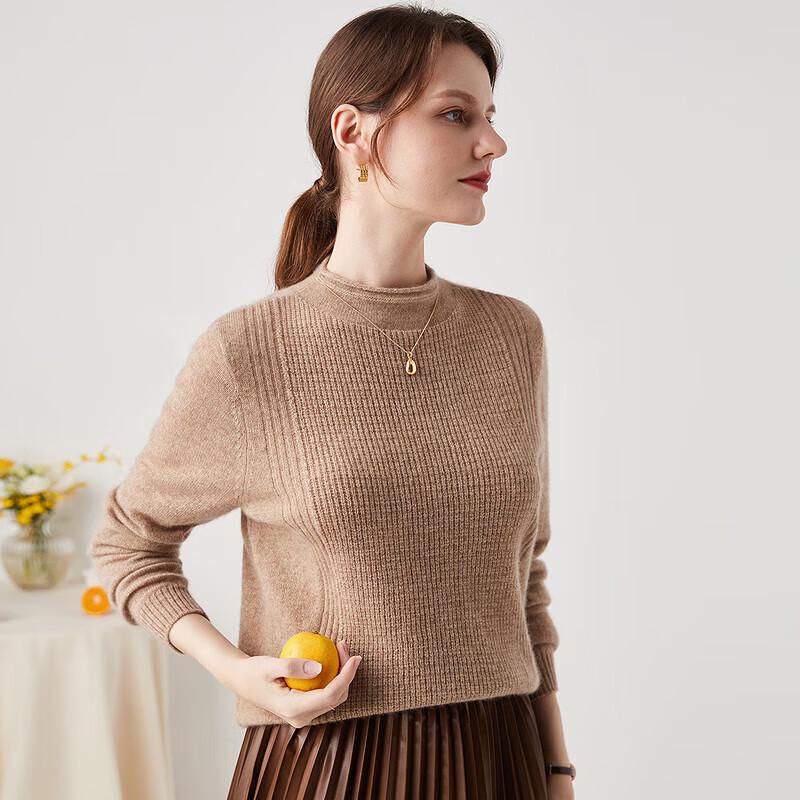 Zhaojun Women's Metallic Cashmere Mock Neck Sweater