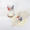 Yousheng Patriotic 4th of July Napkin Ring Wreath Red White Blue Star Mixed Berry Napkin Ring Holder Independence Day Dinner Table Decor