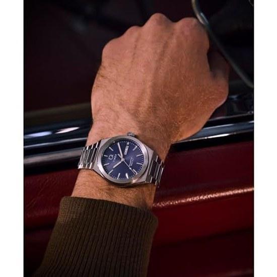 Timex Mens Q Continental Day Date 39mm Watch - Stainless Steel Bracelet Blue Dial Case