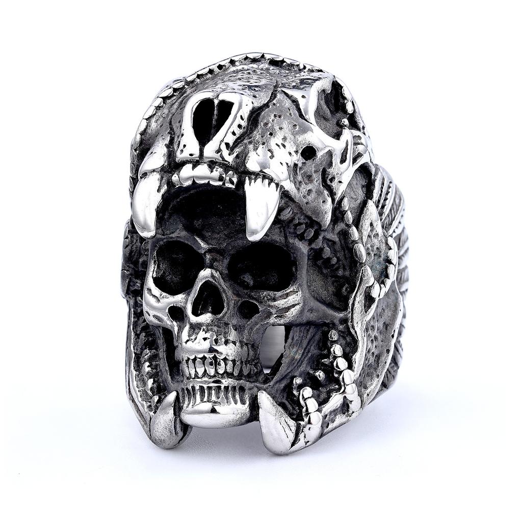 Ring domineering big skull shape ring men's retro fashion jewelry