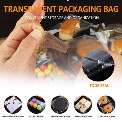 200 Pcs Cookie Bags Self-sealing Bags Resealable Cookie Snack Bags