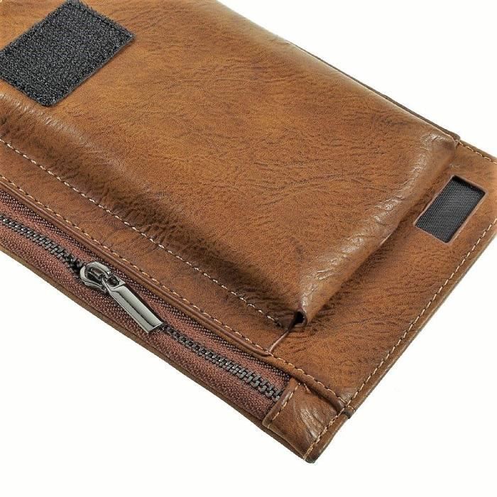 Étui à Ceinture Vertical - NOKIA - 6.1 PLUS - Cuir synthétique - Marron - Chic