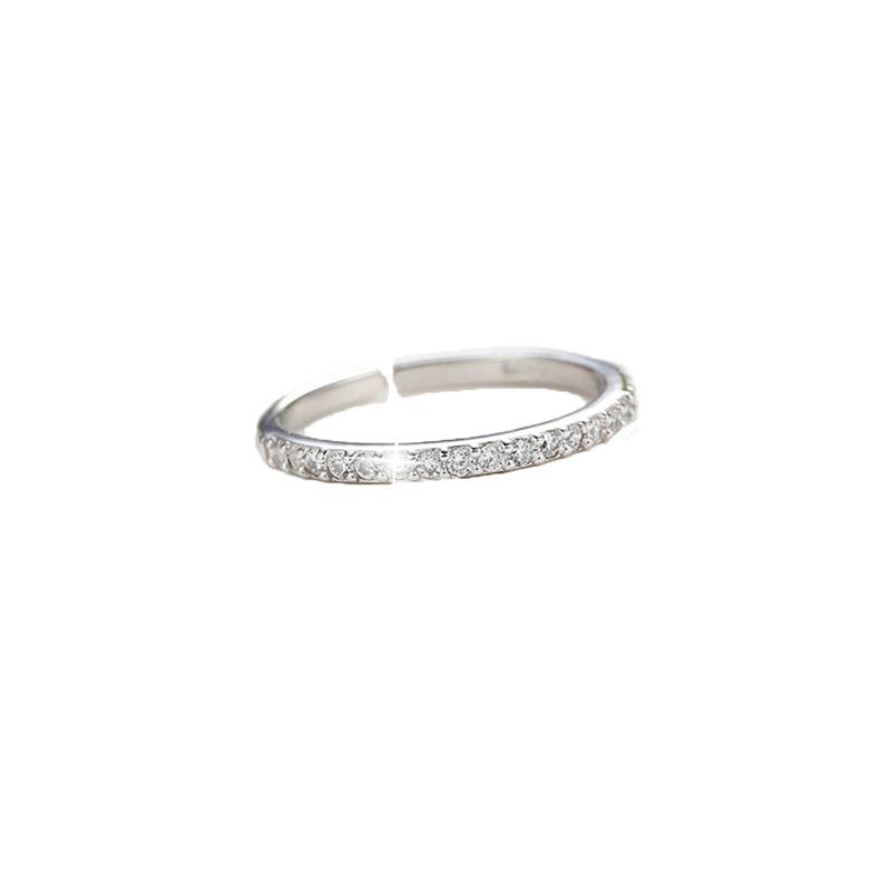 

925 Silver Adjustable Rings For Women Row Zircon Luxury Fine Jewelry Aesthetic Vintage Wedding Jewellery Argent 925 resizable