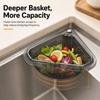 Magnetic Triangle Sink Strainer, Food Grade Corner Sink Strainer for Kitchen, Food Waste Catcher Basket for Sinks