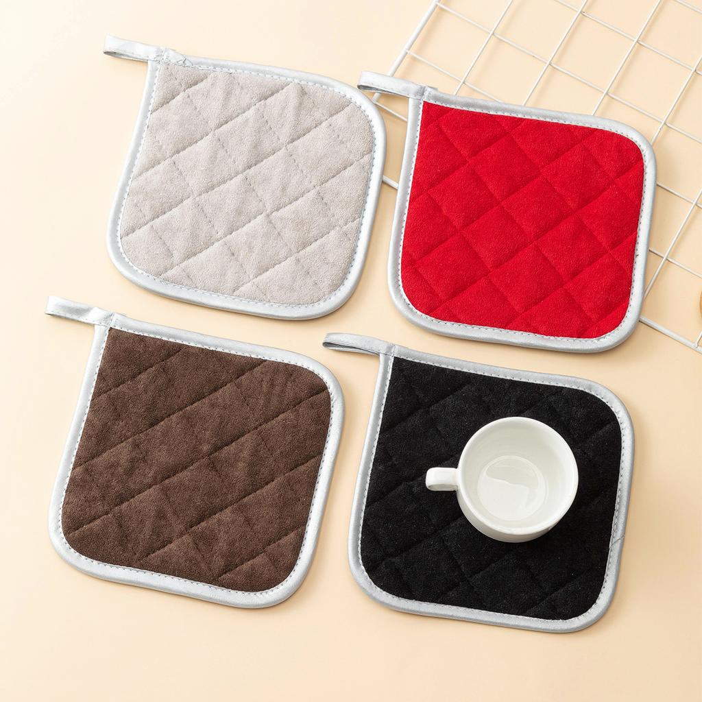 Mikrofaser-Handtuchstoff Steppbaumwolle Isolierunterlage mit Silberstoff beschichtet Verbrühschutz Topfunterlage Platzset Mikrowellenofen-Handschuhe Topfunterlage