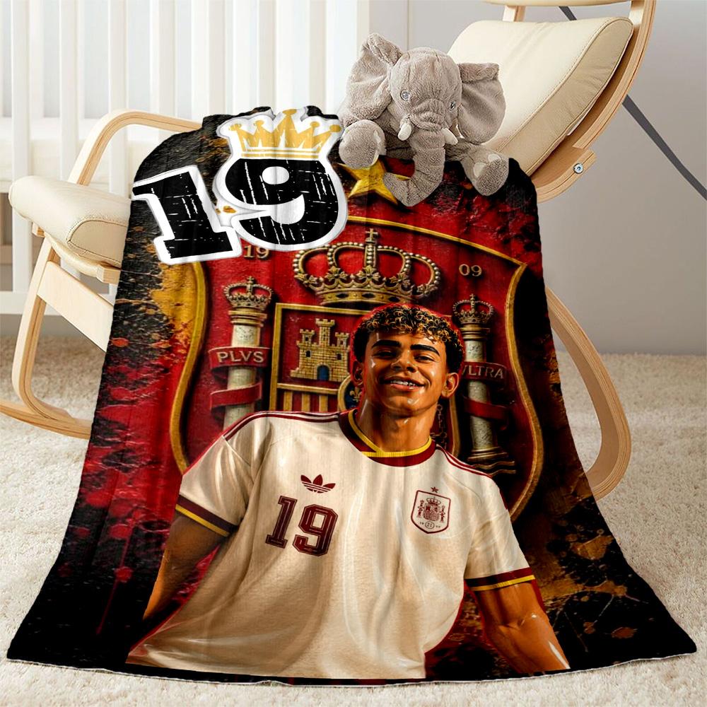 Lamine Yamal's Spain's Soccer Star Blanket Soft Warm Cozy Great for Chair Picnics Seaside Four Seasons Multipurpose Digital Print Best Holiday Gift fo