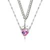 2pcs Fashion Creative Love Sword Heart Shape Pendant Necklace Couples Women and Men Party Jewelry Couple Gift Accessories