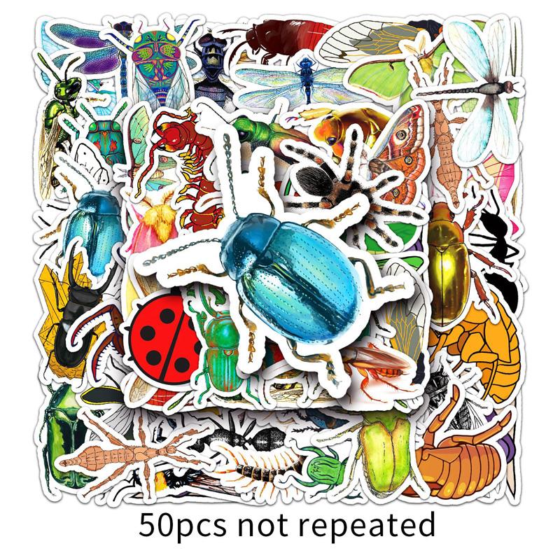

50 шт. Наклейки с изображением животных и насекомых, наклейки для багажа Vtuber, наклейки для кружек, наклейки для украшения ноутбука