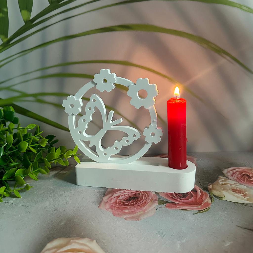 Easter Butterfly Candle Holder Molds with Base for DIY Craft Making Candle Holder Easter Decorations Gypsum Ornaments