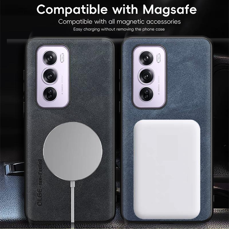 Magnetic Retro Leather Soft Case For OPPO Reno12 Pro Reno 12 Pro 5G Wireless Charging Phone Case Cover
