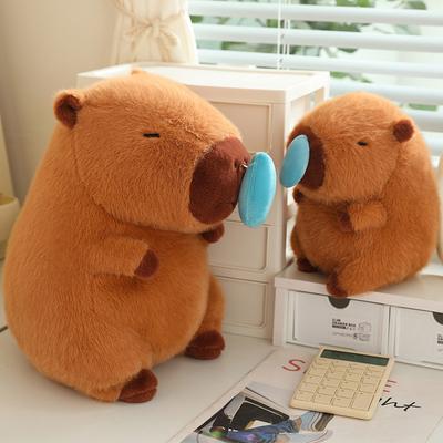 Kawaii Plyšová Kapybara Simulačné Zvieratá s Naťahovacím Nosným Hlienom Roztomilá Kapibara Nadýchaná Mäkká Vypchatá Plyšová Bábika Darček pre Dieťa