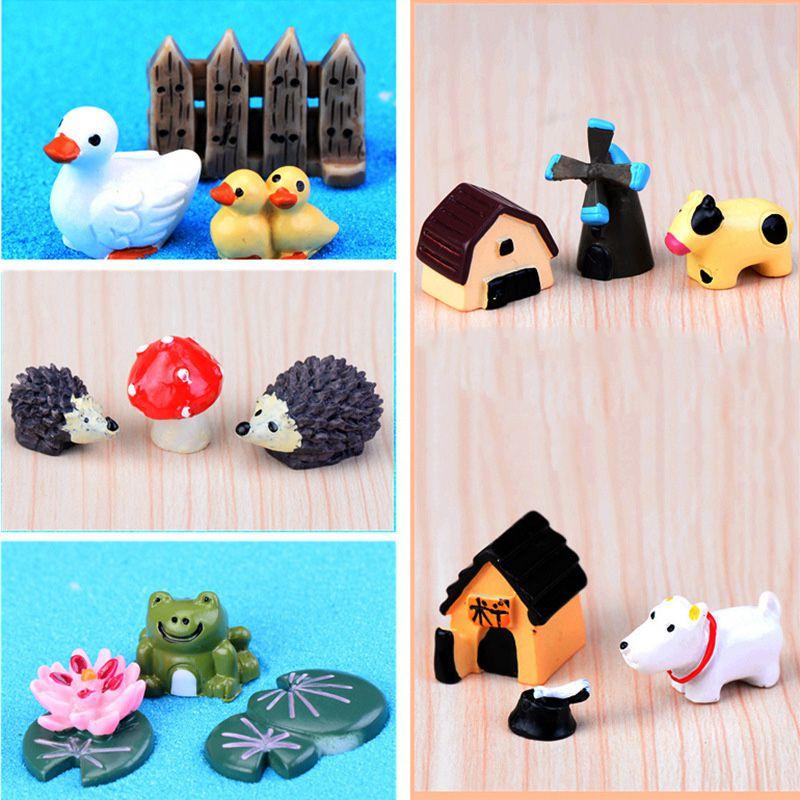 Adorable Cow Pig Dog Resin Ornaments For Miniature Garden And Home Decor