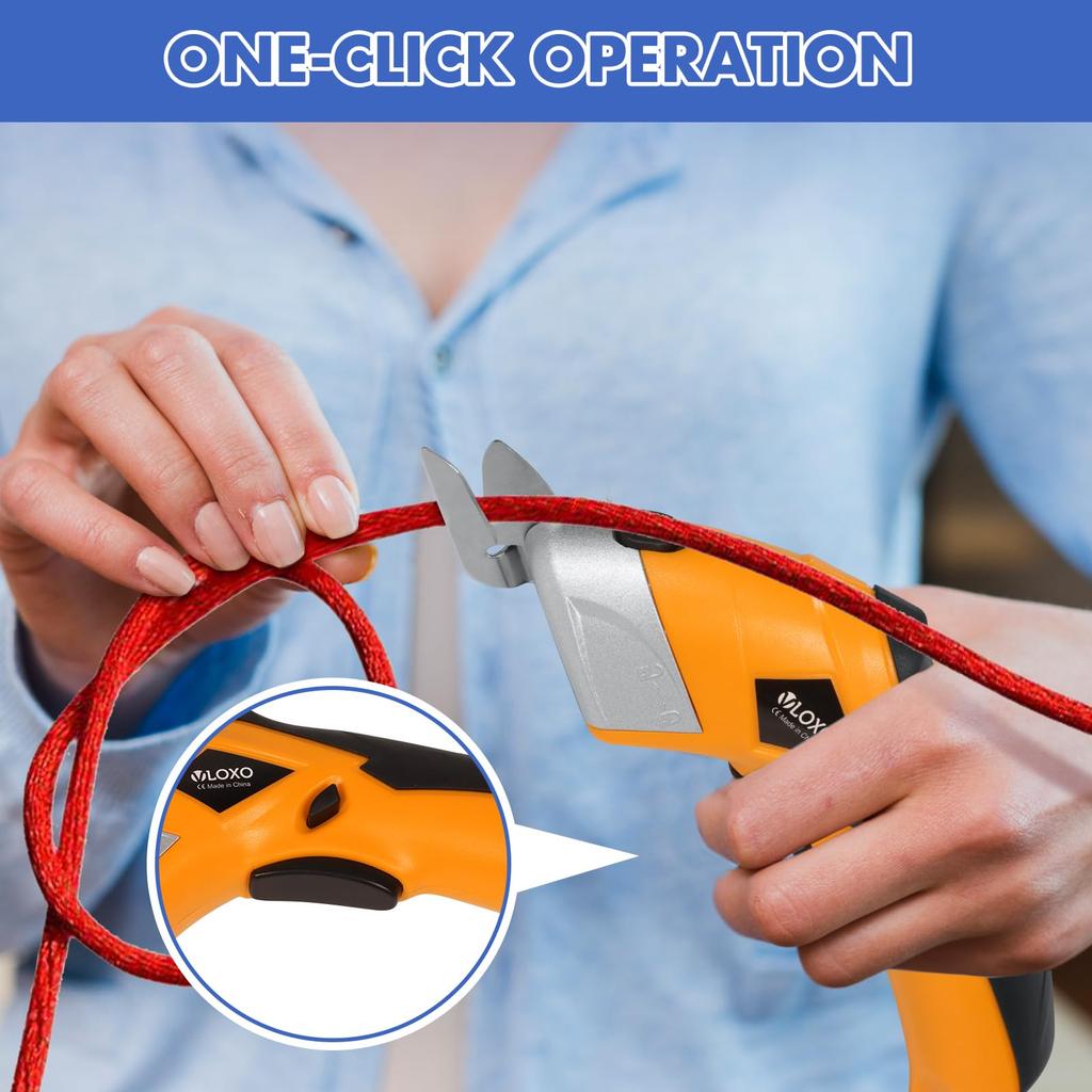 VLOXO Electric Cardboard Rechargeable Scissors for and Rechargeable Electric Work Tool Cutter, Cardboard, Fabric, Carpet, Cardboard, Plastic, More,