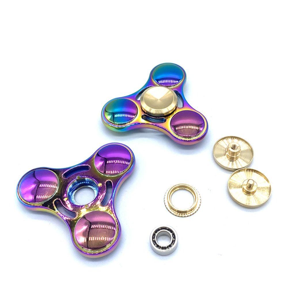 Copper Cap Hand Spinner Plating Colorful Fingertip Toy Fingertip Gyroscope  Office