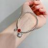 Silver bead blessing character natal cow bracelet female niche design light luxury retro exquisite advanced new