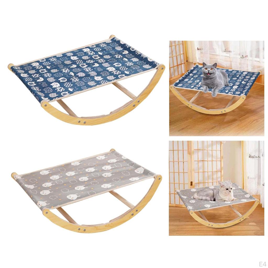 Cat Hammock Bed, Couch Bed Removable, Pet Resting Modern, Wooden Detachable