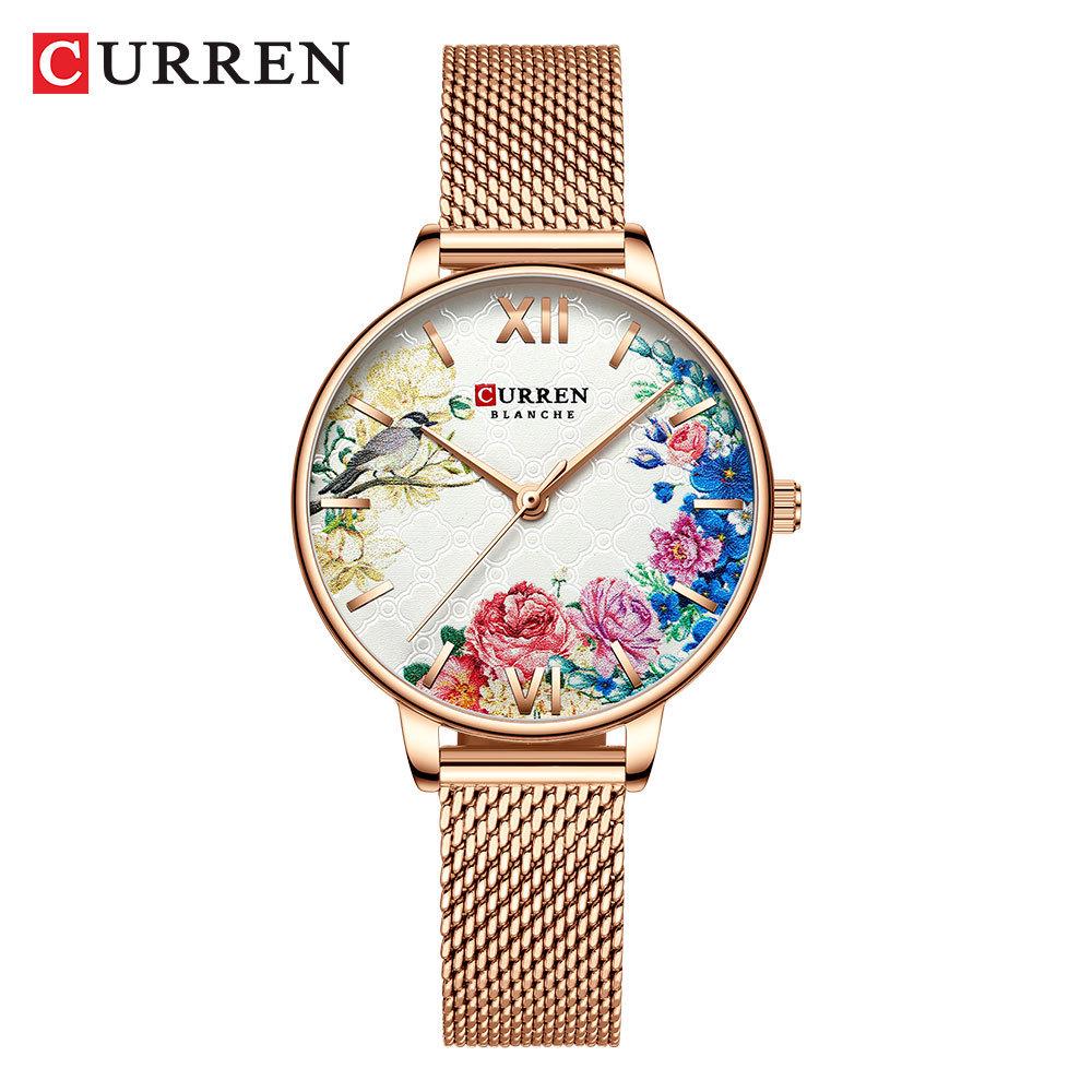 Curren 9059 Women s Waterproof Quartz Mesh Watch - Fashionable & Casual Design