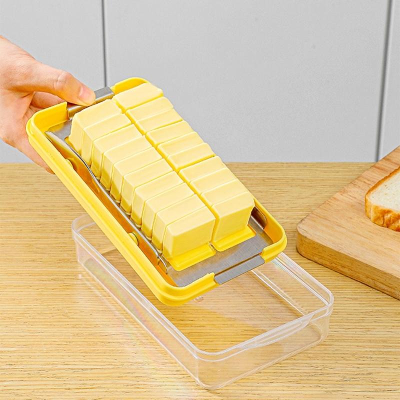 Convenient Butter Cutting and Storage Container Butter Dish with Lid Plastic Butter Container Suitable for Butter
