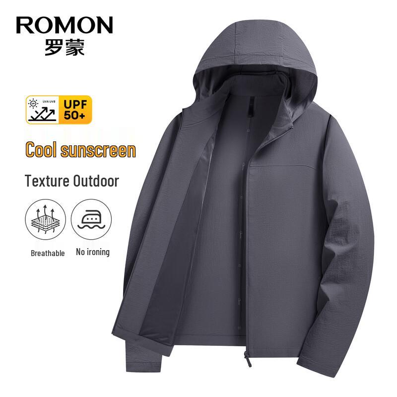 

ROMON Men s UPF50+ Detachable Hood Sun Protection Jacket 195