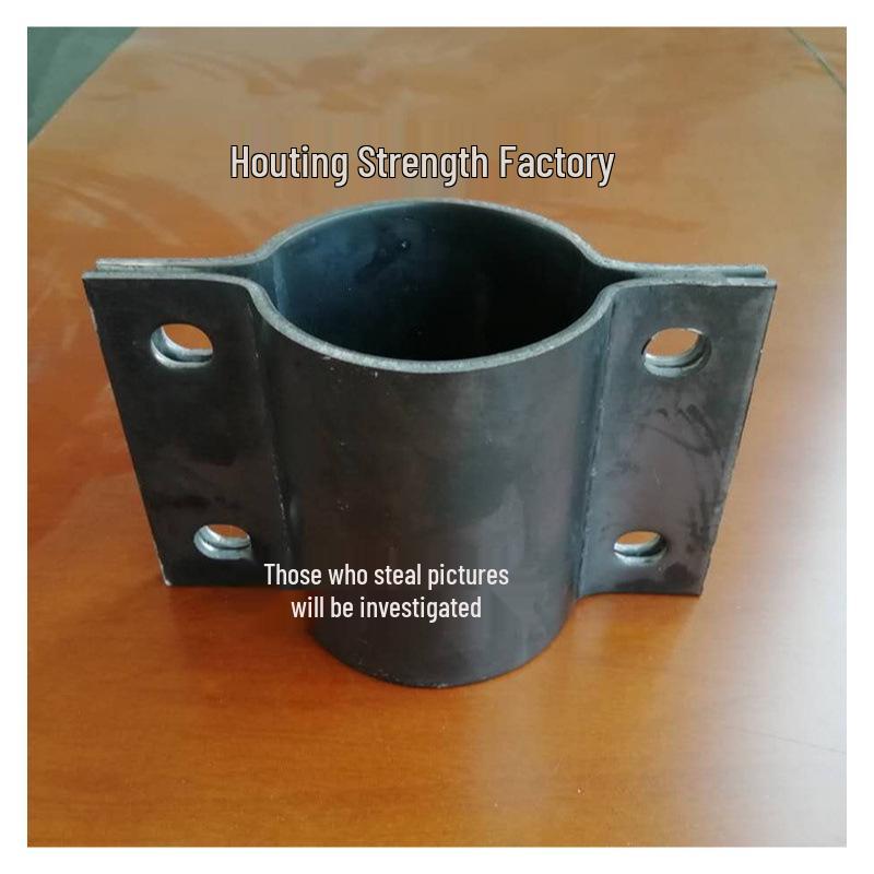 

100x4mm Reinforced Iron Plate Pole Clamp with Tight Lock Custom diameter, hole distance, hole diameter