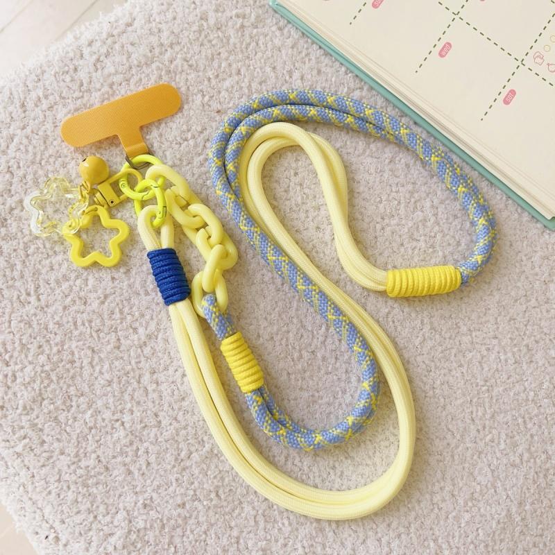 Y2k Korea Cute Star Bell Nylon Diagonal Span Rope Mobile Phone Anti-lost Thickened Halter Chain Outdoor Phone Long Lanyard Chain